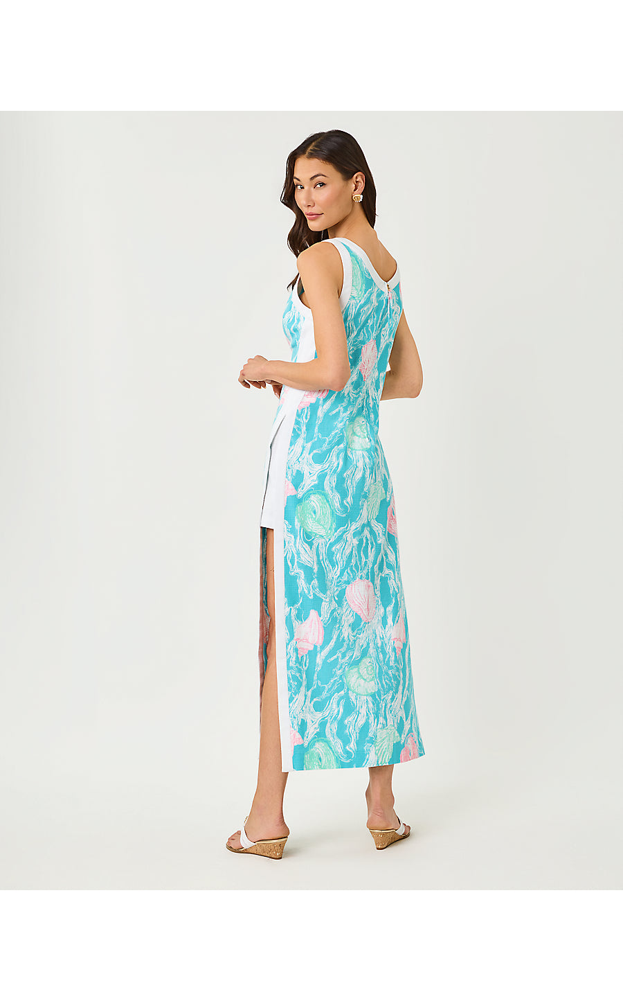 Eleanora Maxi Shift Romper Capri Blue Oversized Shelden