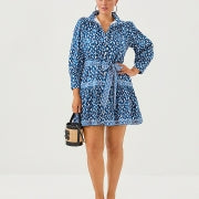 DRENA DRESS STARLIGHT NAVY YOURE AN ANIMAL ENGINEERED WOVEN DRESS