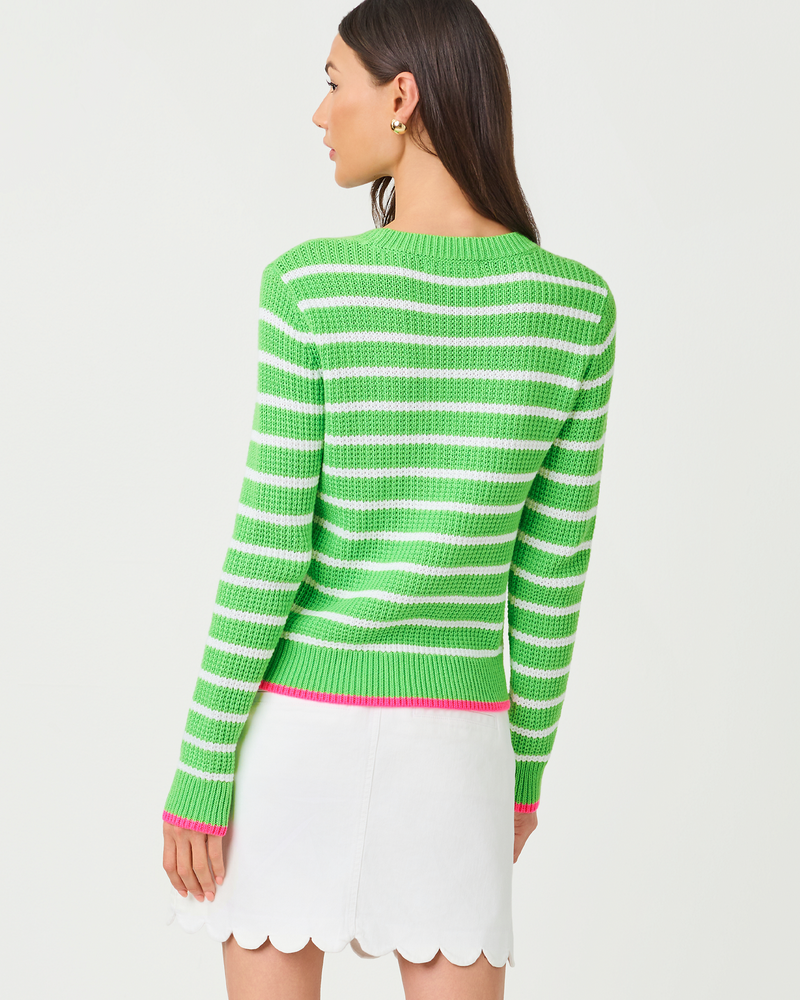 Jovienne Sweater Jackfruit Green Shine Bright Stripe