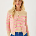 FAIRLEY STRIPE SWEATER SET HEATHERED WICKER TAN IRISISTABLE STRIPE