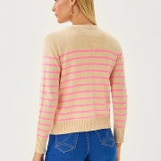 FAIRLEY STRIPE SWEATER SET HEATHERED WICKER TAN IRISISTABLE STRIPE