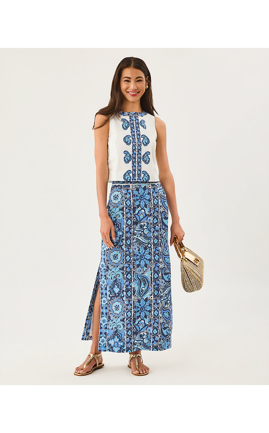 Sanders Maxi Skirt Low Tide Navy The Casbah Engineered