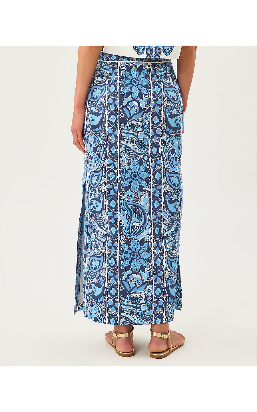 Sanders Maxi Skirt Low Tide Navy The Casbah Engineered