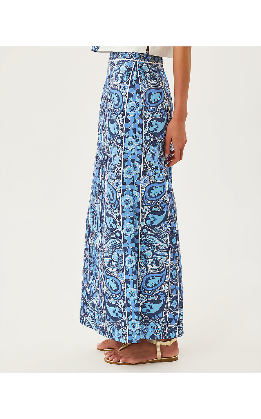 Sanders Maxi Skirt Low Tide Navy The Casbah Engineered