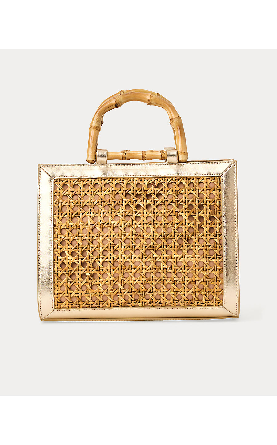 Liza Cane Top Handle Bag Natural
