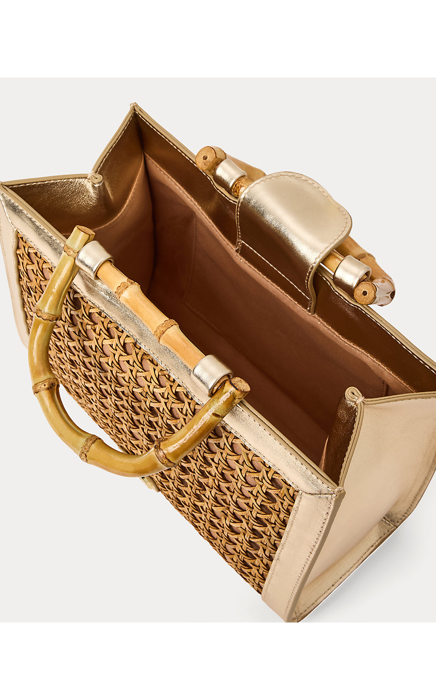 Liza Cane Top Handle Bag Natural