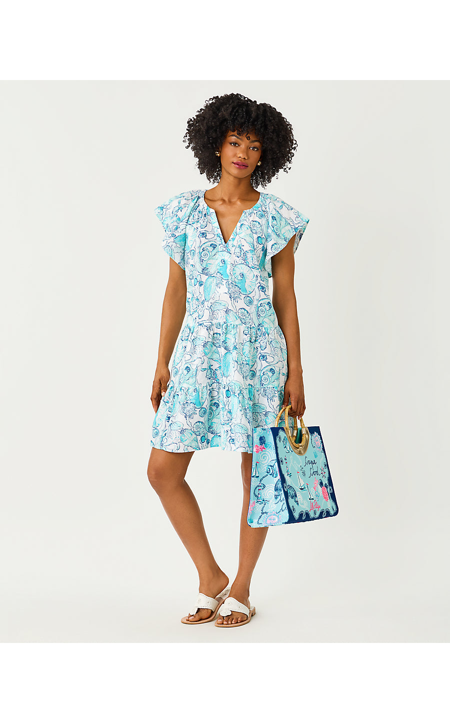 Norella Linen Dress Resort White Shell Shine