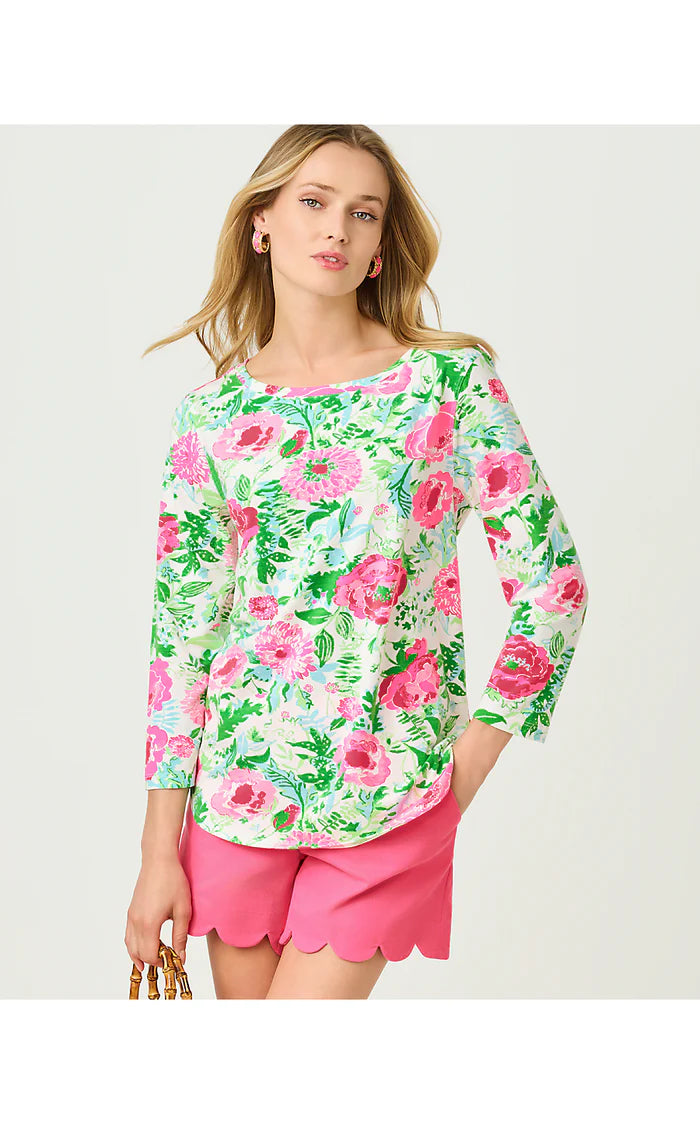 Key West 3/4 Sleeve Top Multi Poppy Party