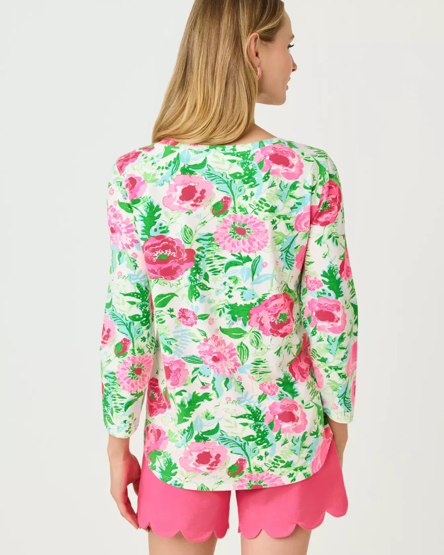 Key West 3/4 Sleeve Top Multi Poppy Party