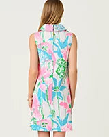 Payson Dress Resort White Oversized Viney Liney