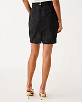 Candee Jacquard Skirt Noir Exploded Flower Jacquard