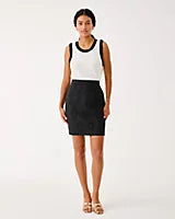 CANDEE JACQUARD SKIRT NOIR EXPLODED FLOWER STRETCH JACQUARD