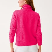 ELENI PULLOVER SUN SHELL PINK BUTTERFLY QUILTED KNIT