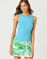 Vanna Knit Top Capri Blue