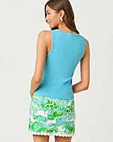 Vanna Knit Top Capri Blue