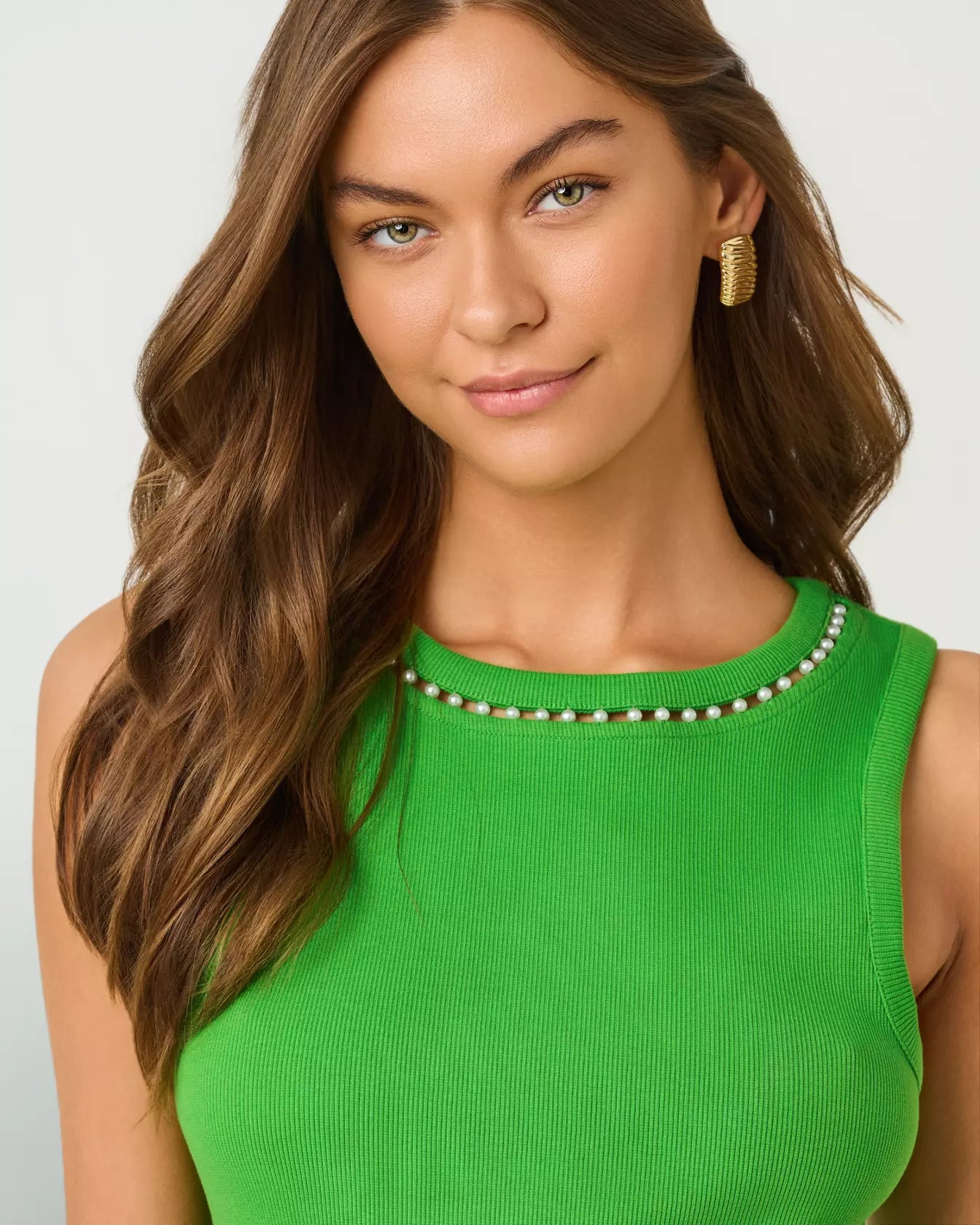 Vanna Knit Top Putting Green