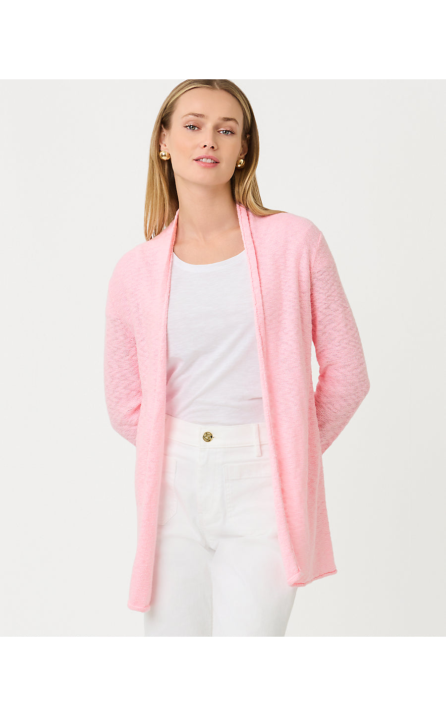 Faretta Long Length Cardi Pink Muse