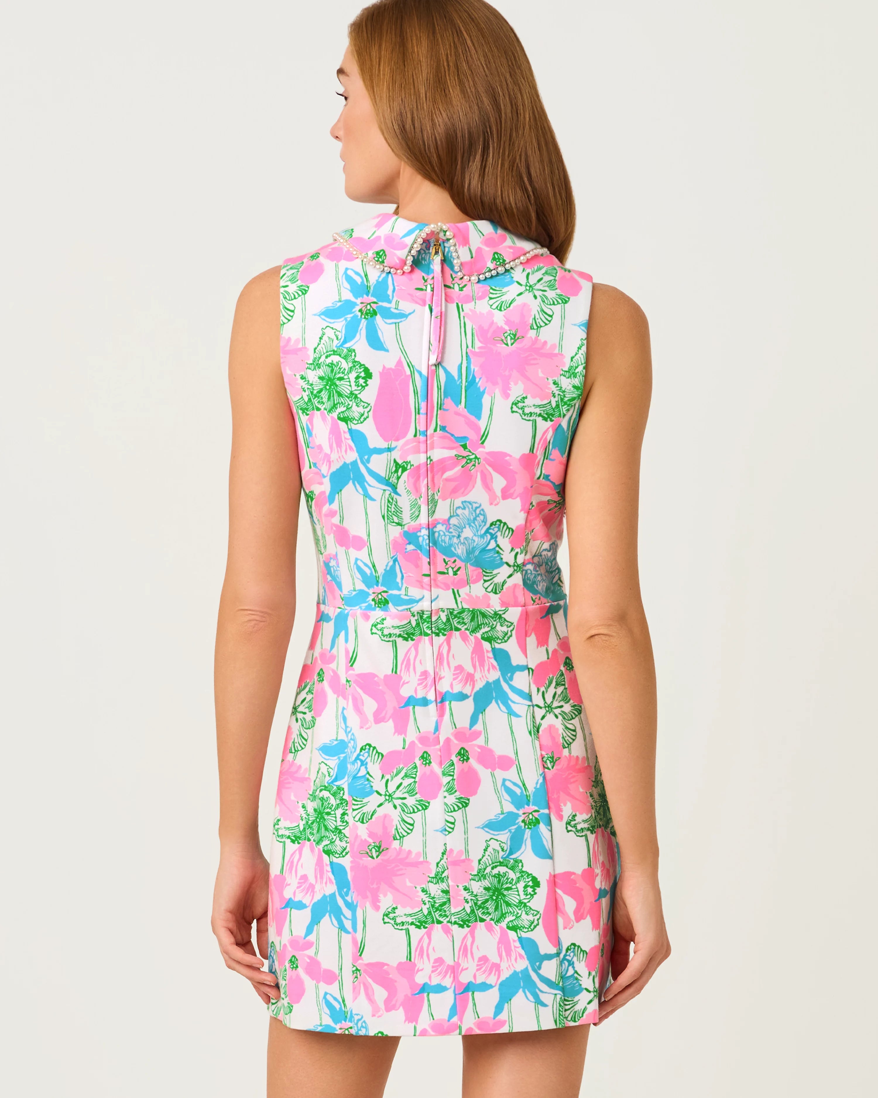 Twila Skirted Romper Resort White Viney Liney