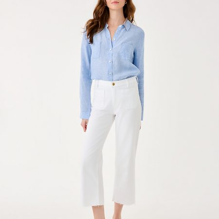 HARLEEN HIGH RISE CROP JEAN RESORT WHITE