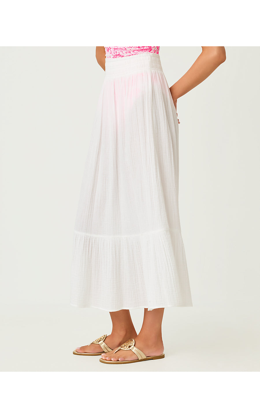 Enzo Maxi Skirt Cover-Up Resort White