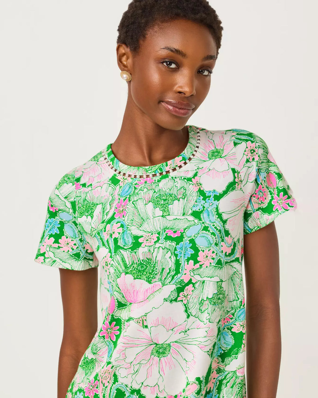 Cody Short Sleeve Dress Putting Green Poppyland