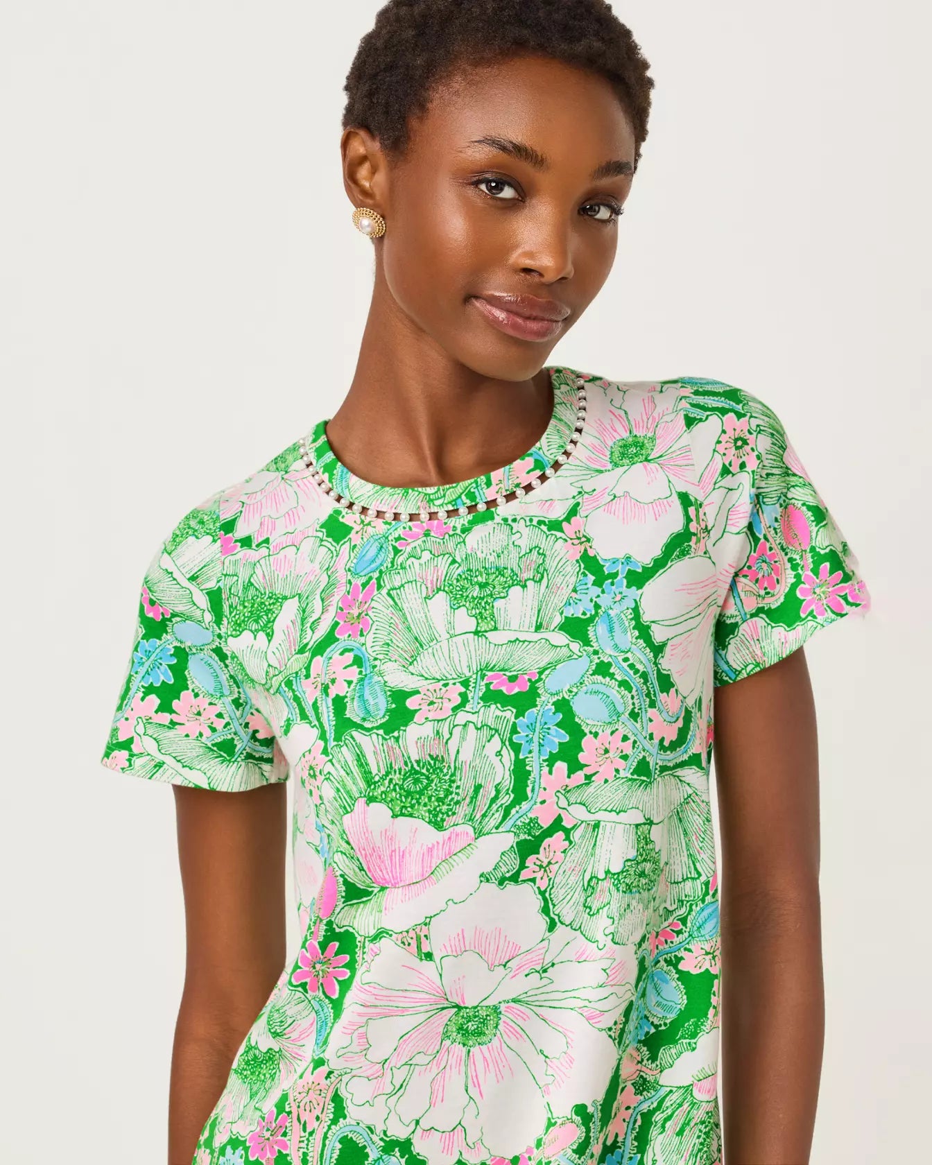 Cody Short Sleeve Dress Putting Green Poppyland