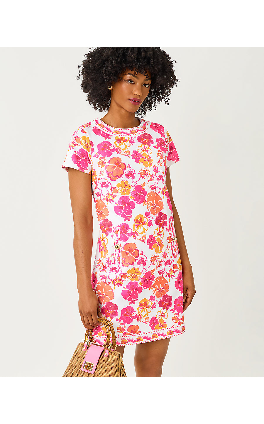 Linnea Shift Dress Resort White Pansy Fansy Engineered
