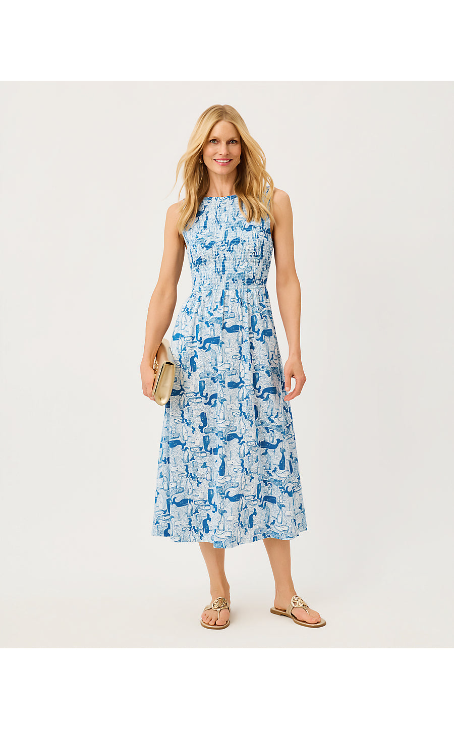 Finnley Midi Dress Nassau Blue Thar She Blows