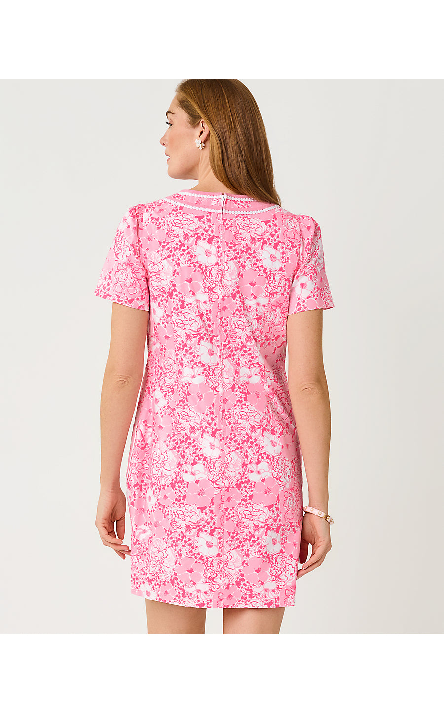 Adetta Short Sleeve Stretch Shift Conch Shell Pink Burst Of Joy