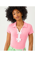 UPF 50+ Frida Bow Polo Conch Shell Pink