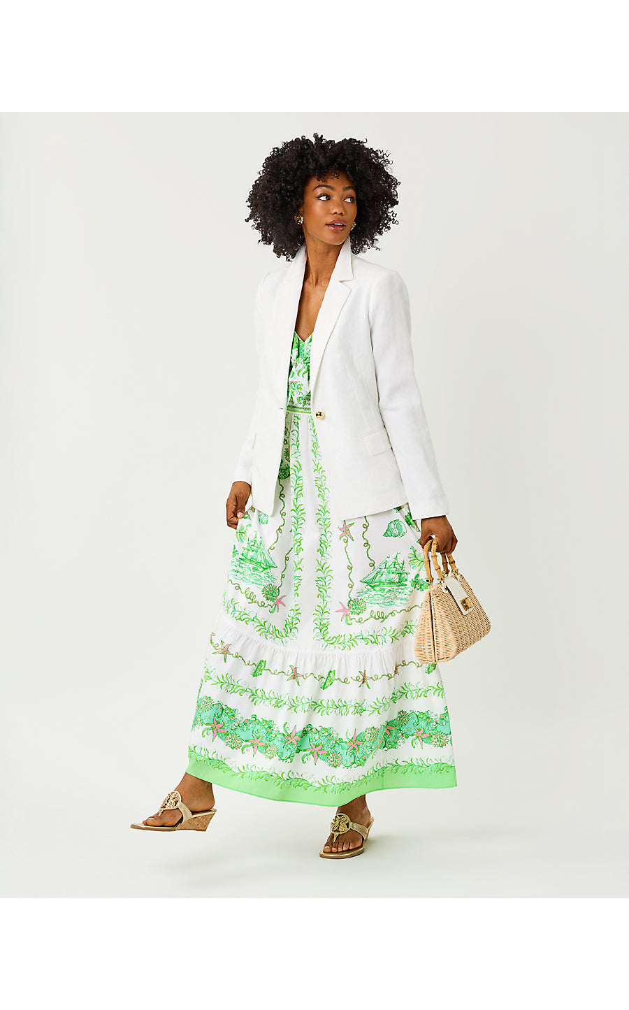 Janae Maxi Dress Resort White Ship To Shore Engineered