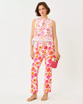 Carwyn High Rise Crop Flare Pant Resort White Pansy Fansy