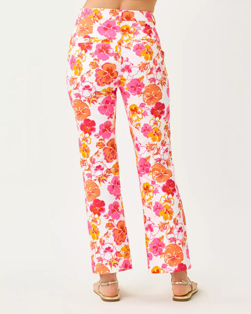 Carwyn High Rise Crop Flare Pant Resort White Pansy Fansy