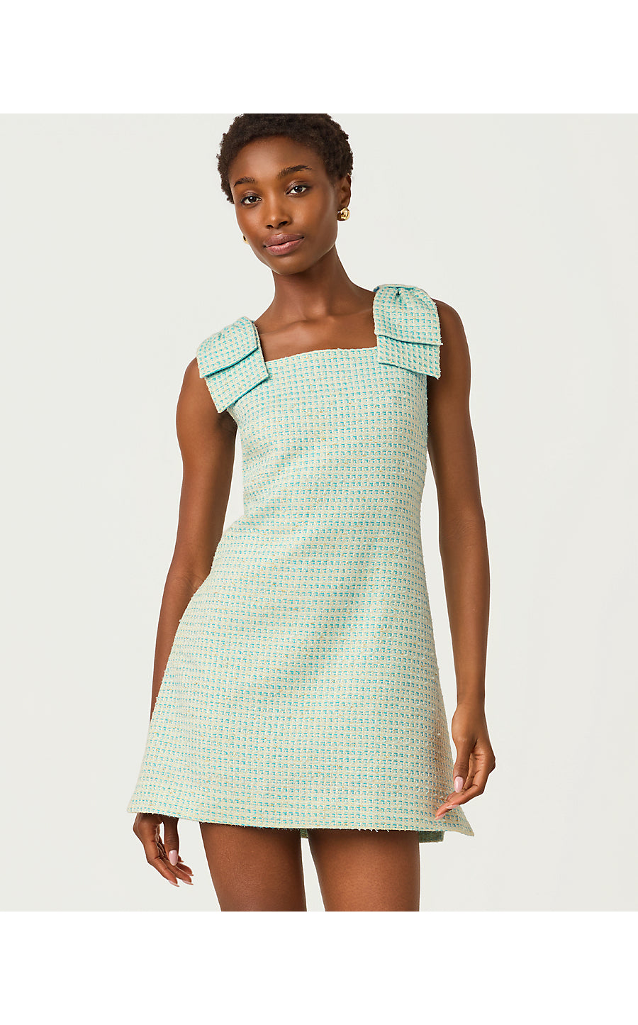 Anders Skirted Romper Capri Blue Fantasy Boucle