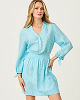 Abralynn Linen Shirtdress Capri Blue Saint Tropez Stripe