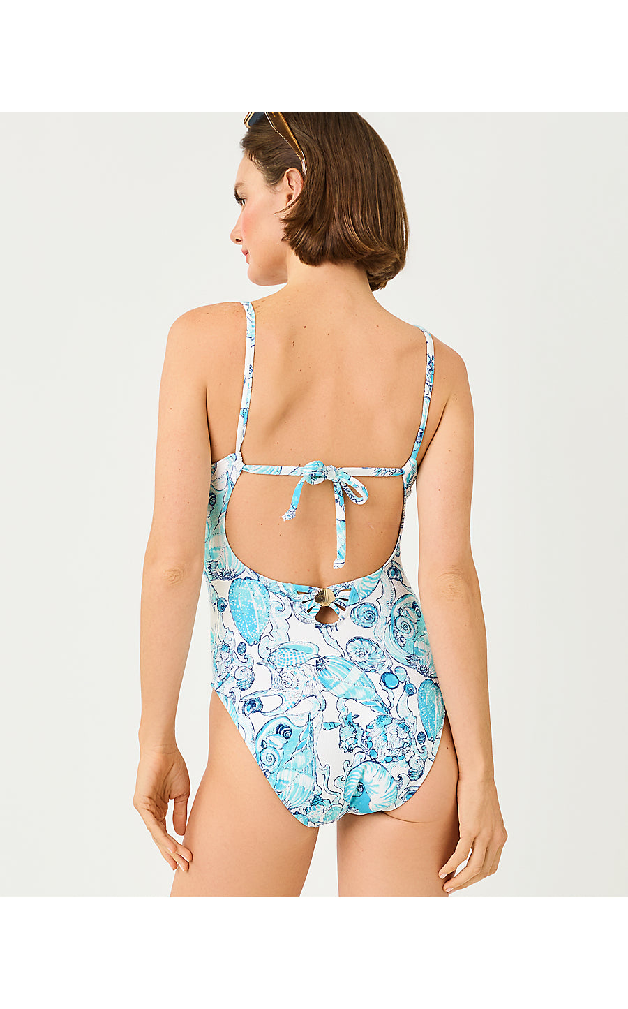 Evelia One Piece Resort White Shell Shine