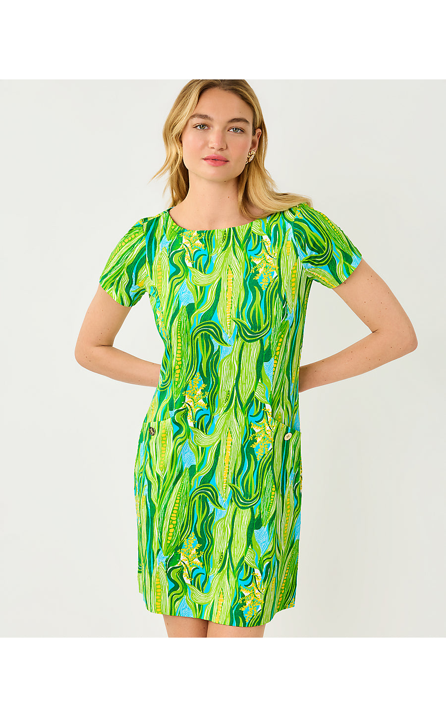 UPF 50+ Chelle Dress Turquoise Tide Sweet Corn