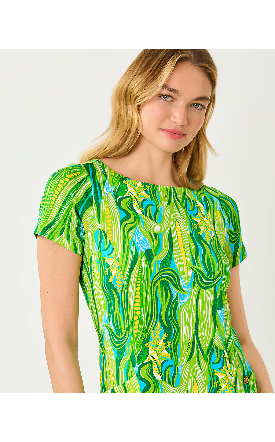 UPF 50+ Chelle Dress Turquoise Tide Sweet Corn