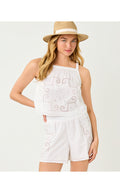 Maisey Cropped Top Resort White Shell Of A Time Engineered Eyelet