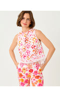 Annaleese Sleeveless Crop Top Resort White Pansy Fansy