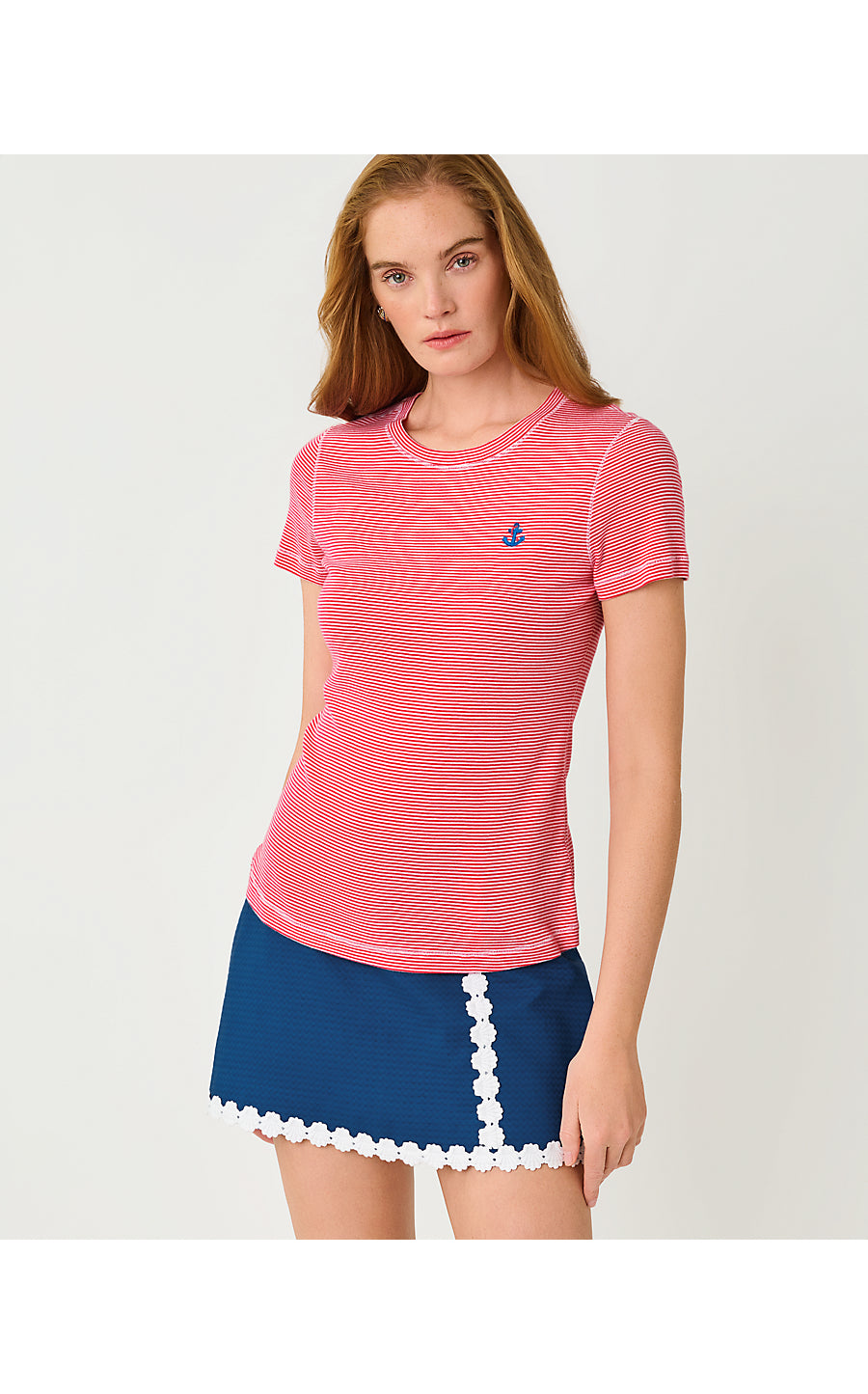 Danica Knit Top Multi Anchor Mini Embroidery