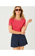 Clairmont Ladder Lace Knit Top Paradise Punch