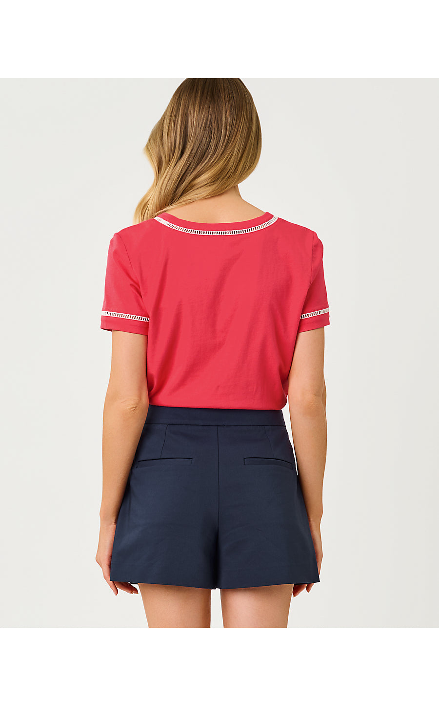 Clairmont Ladder Lace Knit Top Paradise Punch