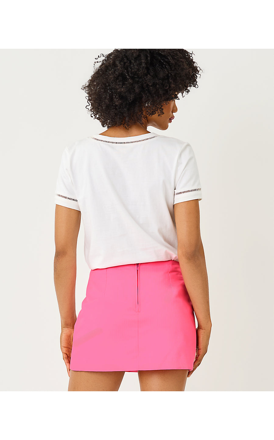 Clairmont Ladder Lace Knit Top Resort White
