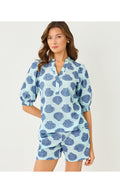 Kilah Stripe Jacquard Short Day Dream Blue Seashell Jacquard Yarn Dyed Stripe