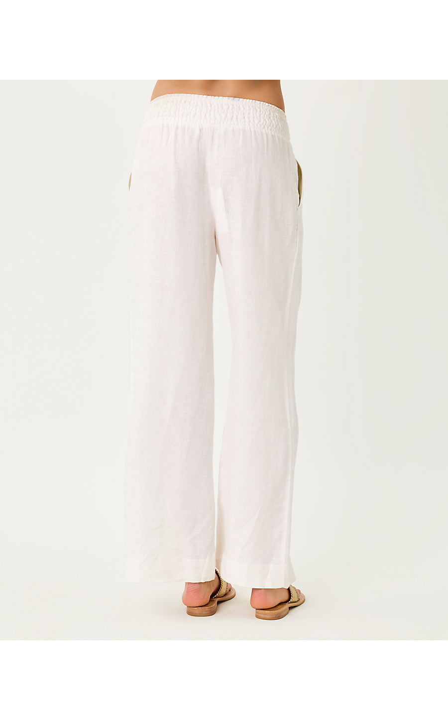 Mirabella Linen Palazzo Pant Resort White