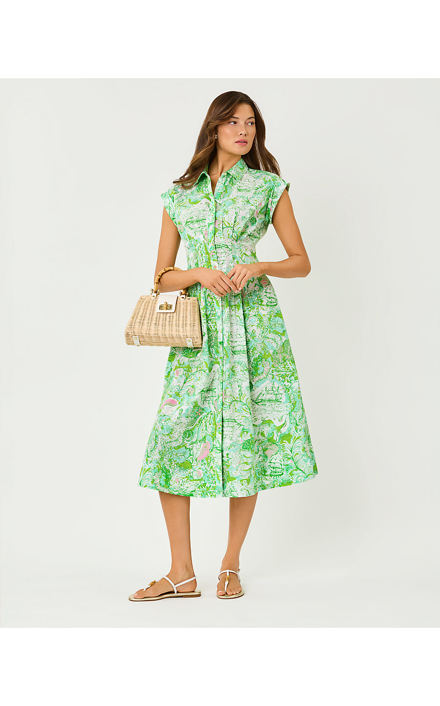 Tonya Midi Shirtdress Resort White Ship To Shore