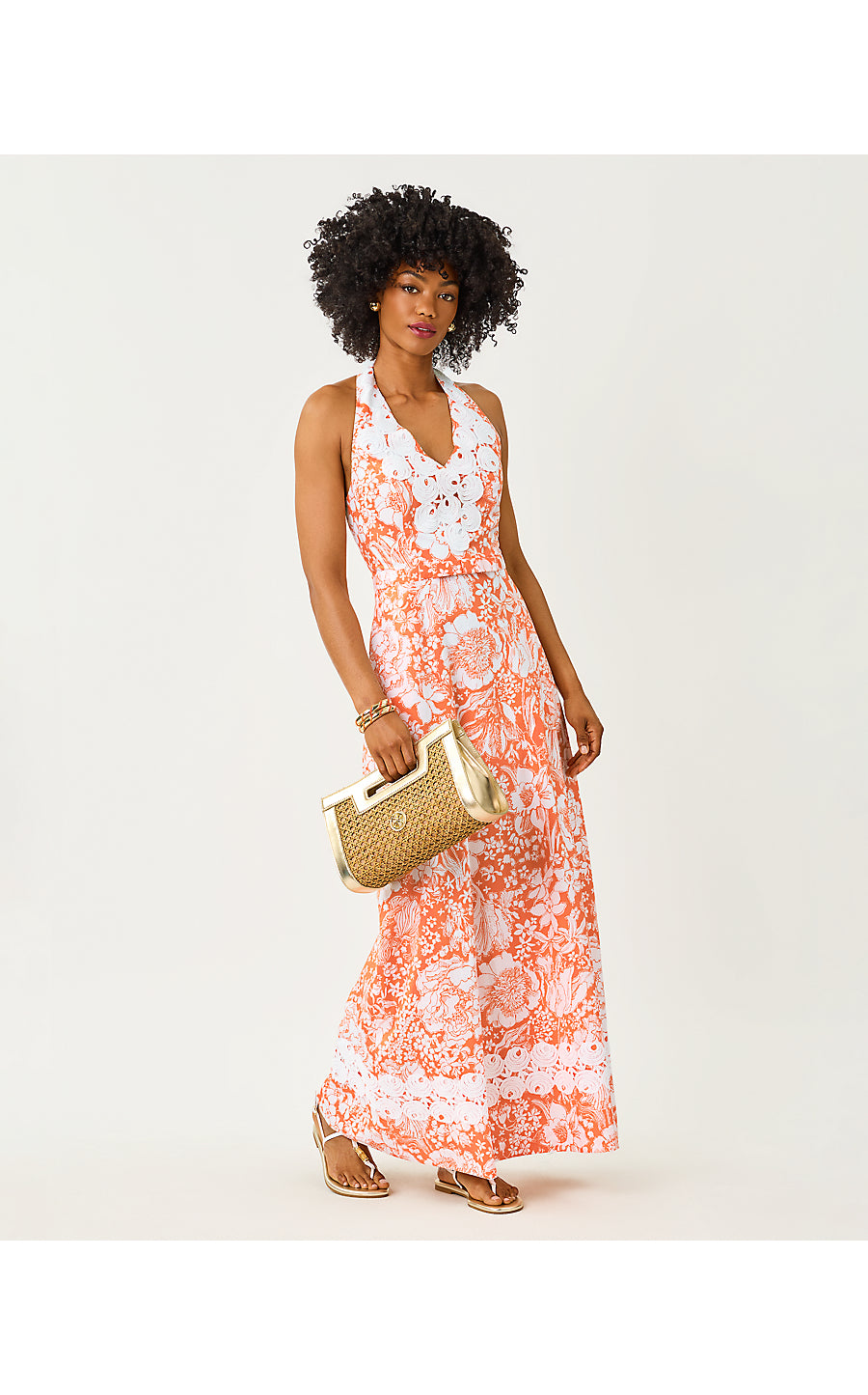 Belinda Maxi Dress Sunset Orange Budding Romance
