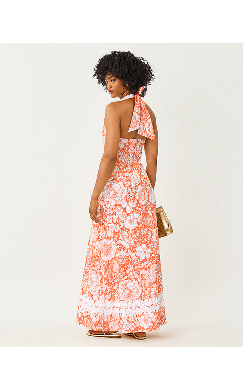 Belinda Maxi Dress Sunset Orange Budding Romance