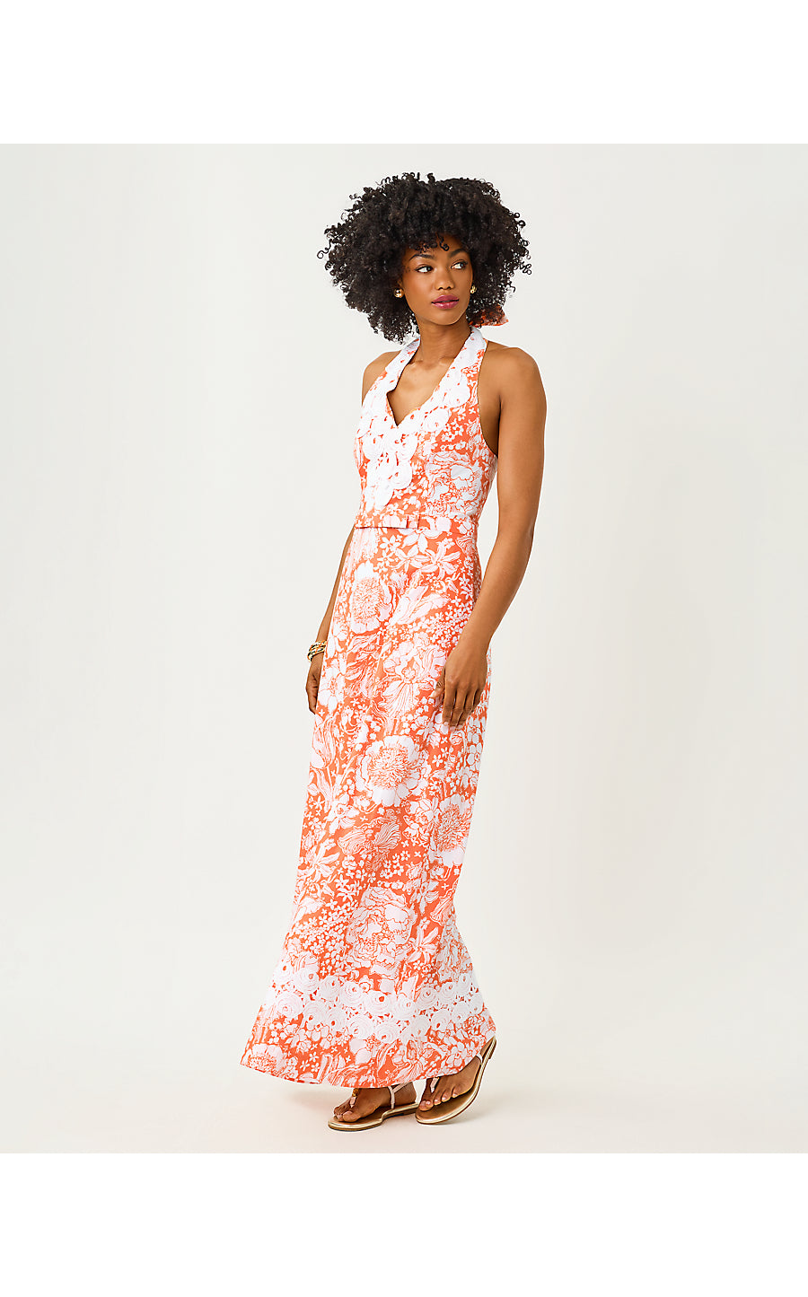 Belinda Maxi Dress Sunset Orange Budding Romance